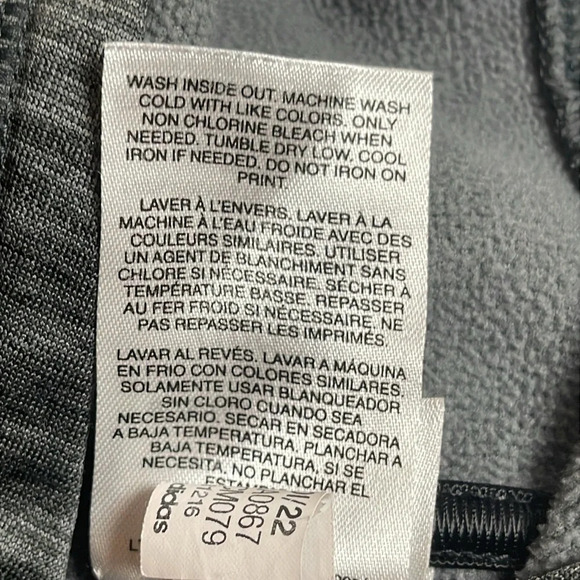 Adidas Boys Girls Hoodie Sweater Pullover Black Grey Charcoal Size M (10/12) - Picture 4 of 4